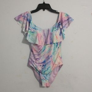 Off Shoulder Marble Swimsuit